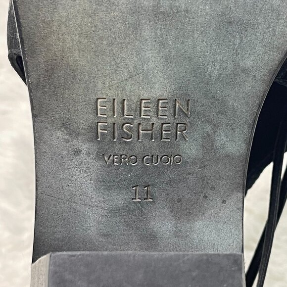 Eileen Fisher Women's Black Nikki Peep Toe Heeled Boots Shoes Size 11 - Picture 4 of 11